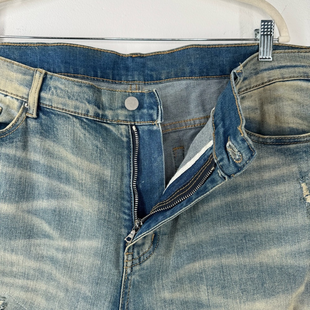 MNML Distressed Grunge Rhinestone Skinny Jeans Men’s Size 40 - Picture 9 of 12